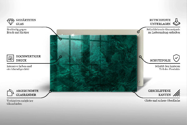 Piastra in vetro per candele tombali con decorazione a texture di sfondo in stile pietra