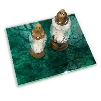 Piastra in vetro per candele tombali con decorazione a texture di sfondo in stile pietra