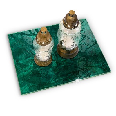 Piastra in vetro per candele tombali con decorazione a texture di sfondo in stile pietra