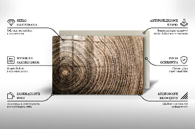 Piatto per candele con motivo ad anelli degli alberi in legno