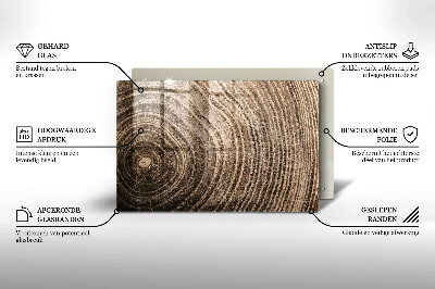 Piatto per candele con motivo ad anelli degli alberi in legno