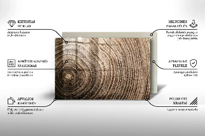 Piatto per candele con motivo ad anelli degli alberi in legno