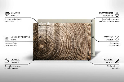 Piatto per candele con motivo ad anelli degli alberi in legno