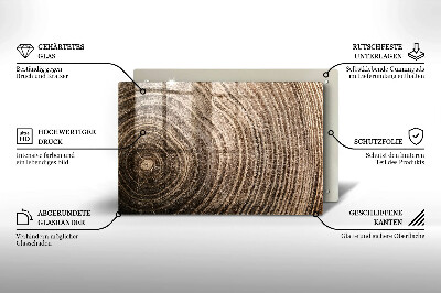 Piatto per candele con motivo ad anelli degli alberi in legno