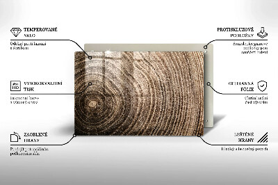Piatto per candele con motivo ad anelli degli alberi in legno