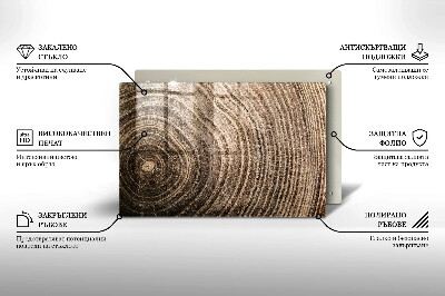 Piatto per candele con motivo ad anelli degli alberi in legno
