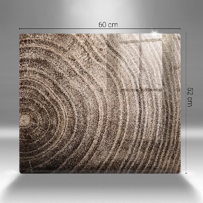 Piatto per candele con motivo ad anelli degli alberi in legno