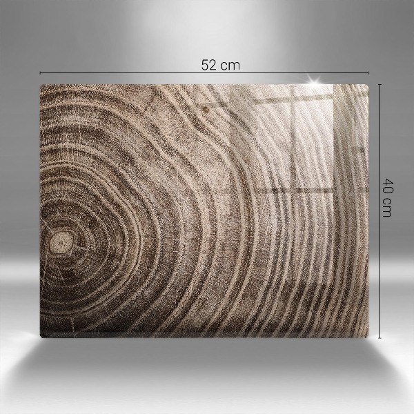 Piatto per candele con motivo ad anelli degli alberi in legno