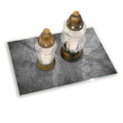 Piatto per candele con finitura effetto pietra cemento