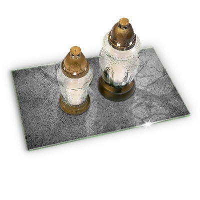 Piatto per candele con finitura effetto pietra cemento