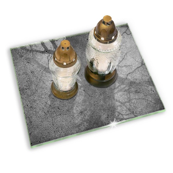 Piatto per candele con finitura effetto pietra cemento