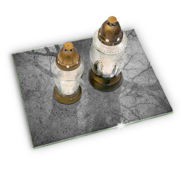 Piatto per candele con finitura effetto pietra cemento