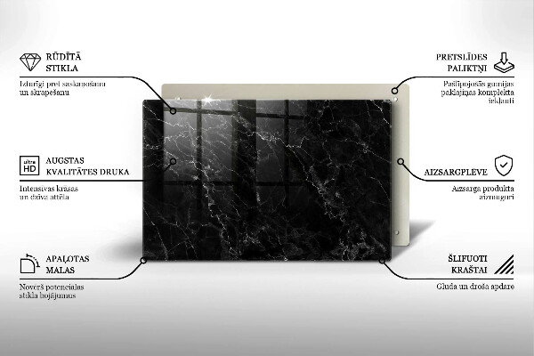 Piastra in vetro per candele tombali con motivo in marmo elegante