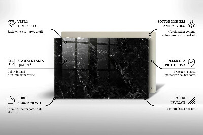 Piastra in vetro per candele tombali con motivo in marmo elegante