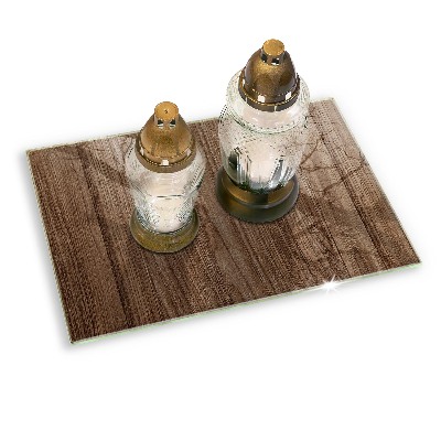 Piatto per candele con trama effetto legno