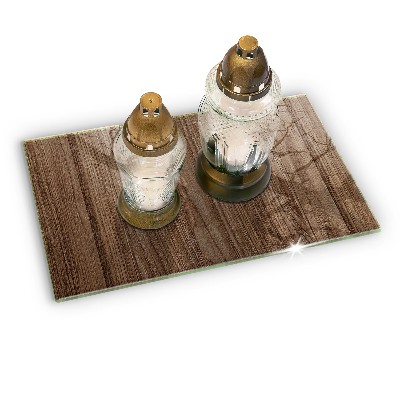 Piatto per candele con trama effetto legno