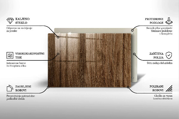 Piatto per candele con trama effetto legno