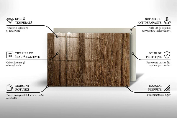 Piatto per candele con trama effetto legno