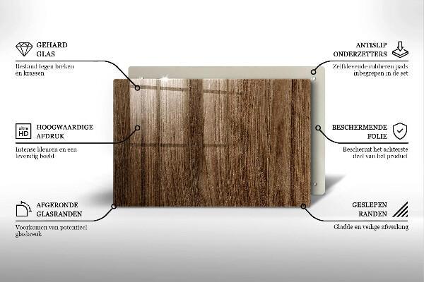 Piatto per candele con trama effetto legno