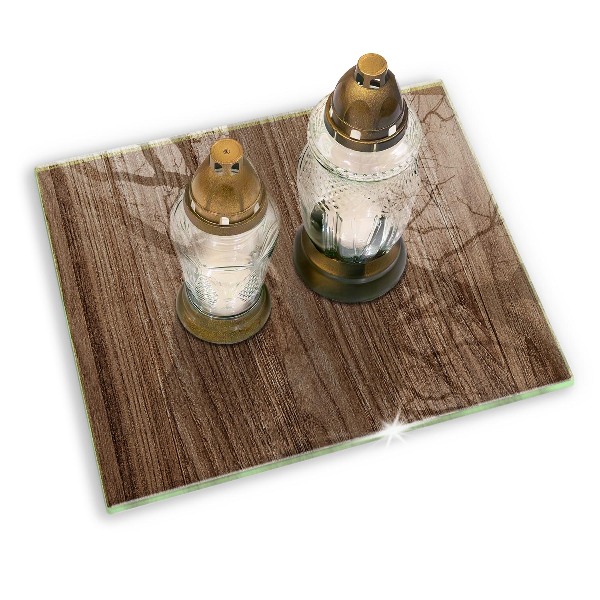 Piatto per candele con trama effetto legno