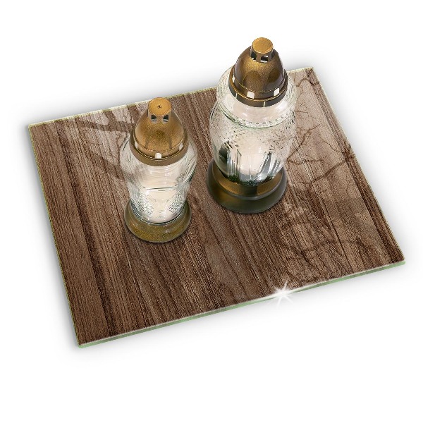 Piatto per candele con trama effetto legno