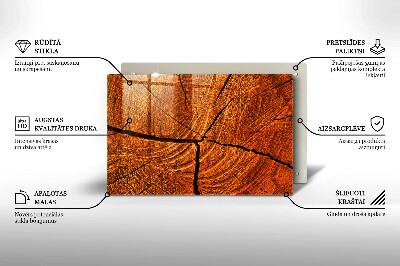 Piastra in vetro per candele tombali con struttura del tronco in legno