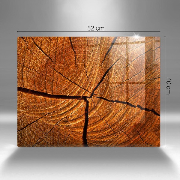 Piastra in vetro per candele tombali con struttura del tronco in legno