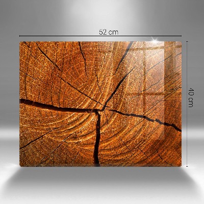 Piastra in vetro per candele tombali con struttura del tronco in legno