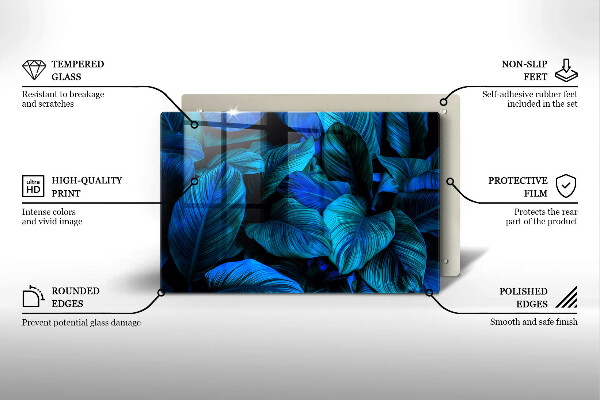 Piatto per candele con motivo di foglie tropicali