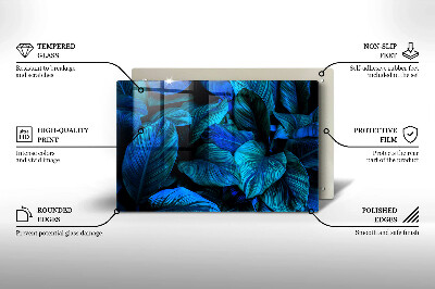 Piatto per candele con motivo di foglie tropicali