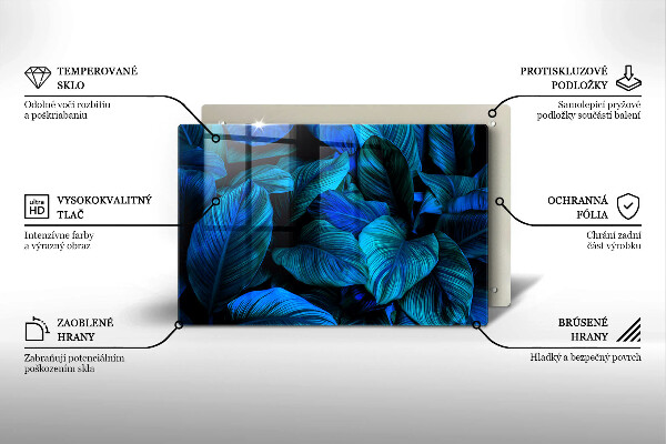 Piatto per candele con motivo di foglie tropicali