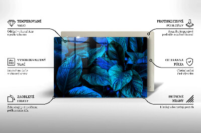 Piatto per candele con motivo di foglie tropicali