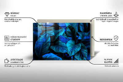 Piatto per candele con motivo di foglie tropicali