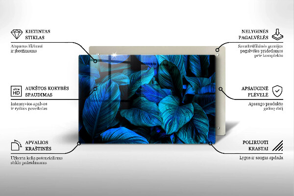 Piatto per candele con motivo di foglie tropicali