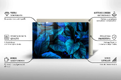 Piatto per candele con motivo di foglie tropicali