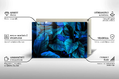 Piatto per candele con motivo di foglie tropicali