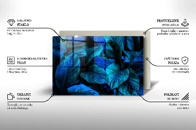 Piatto per candele con motivo di foglie tropicali