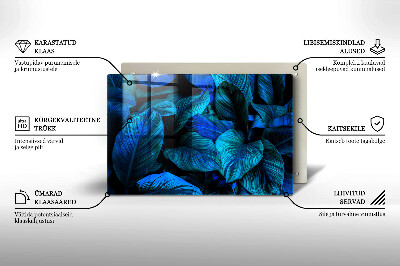 Piatto per candele con motivo di foglie tropicali