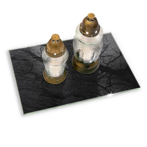 Piastra in vetro per candele tombali con finitura effetto pietra