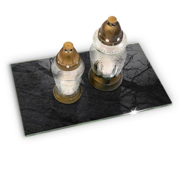 Piastra in vetro per candele tombali con finitura effetto pietra
