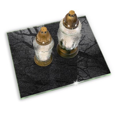 Piastra in vetro per candele tombali con finitura effetto pietra