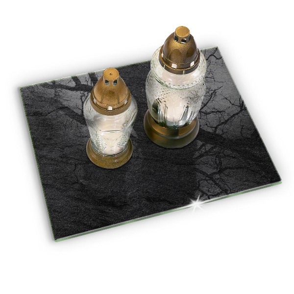 Piastra in vetro per candele tombali con finitura effetto pietra