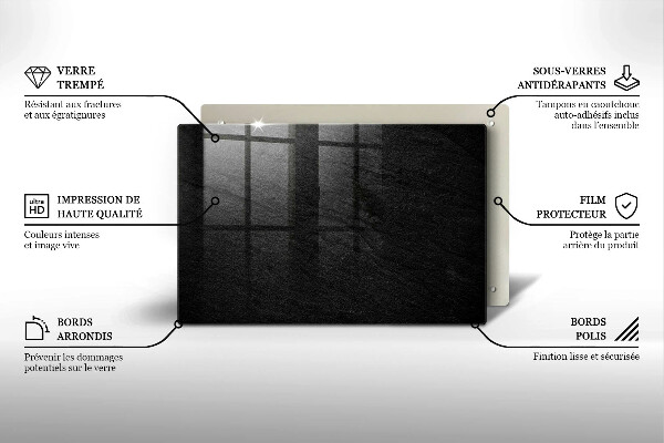Piastra in vetro per candele tombali con motivo a struttura rocciosa