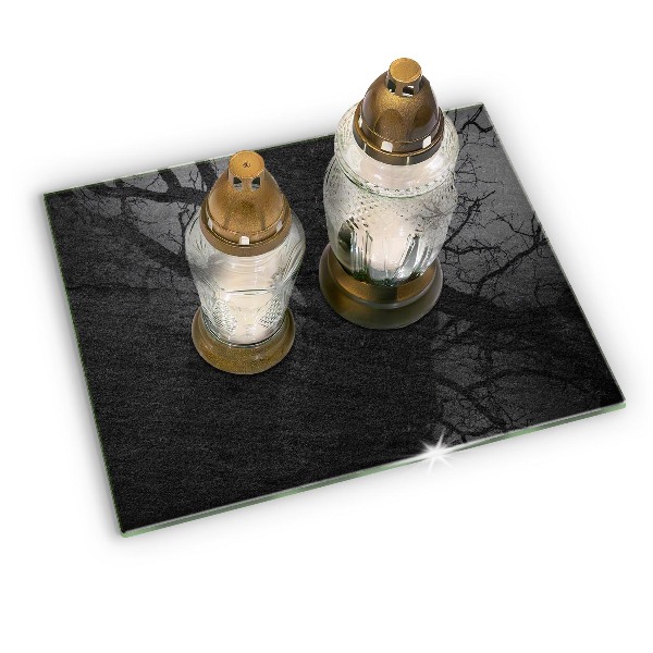 Piastra in vetro per candele tombali con motivo a struttura rocciosa