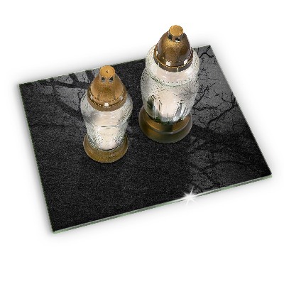 Piastra in vetro per candele tombali con motivo a struttura rocciosa