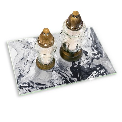 Piatto per candele con motivo ad inchiostro in stile astratto