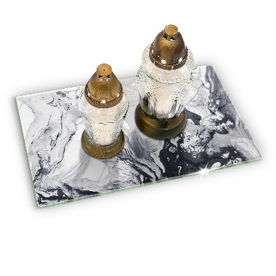 Piatto per candele con motivo ad inchiostro in stile astratto