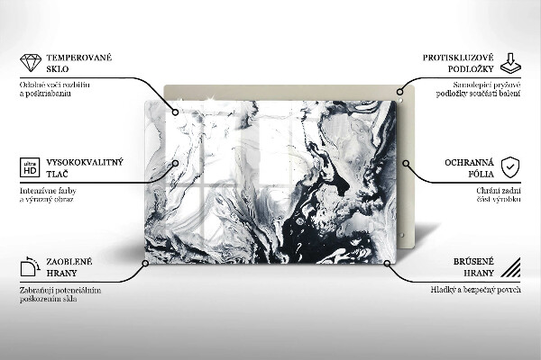 Piatto per candele con motivo ad inchiostro in stile astratto
