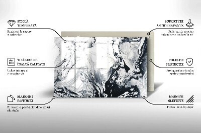 Piatto per candele con motivo ad inchiostro in stile astratto