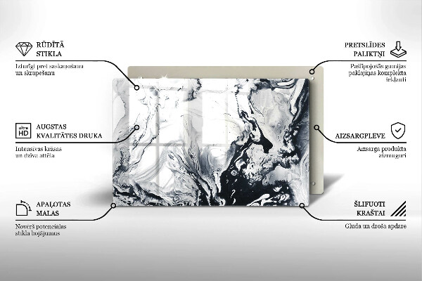 Piatto per candele con motivo ad inchiostro in stile astratto